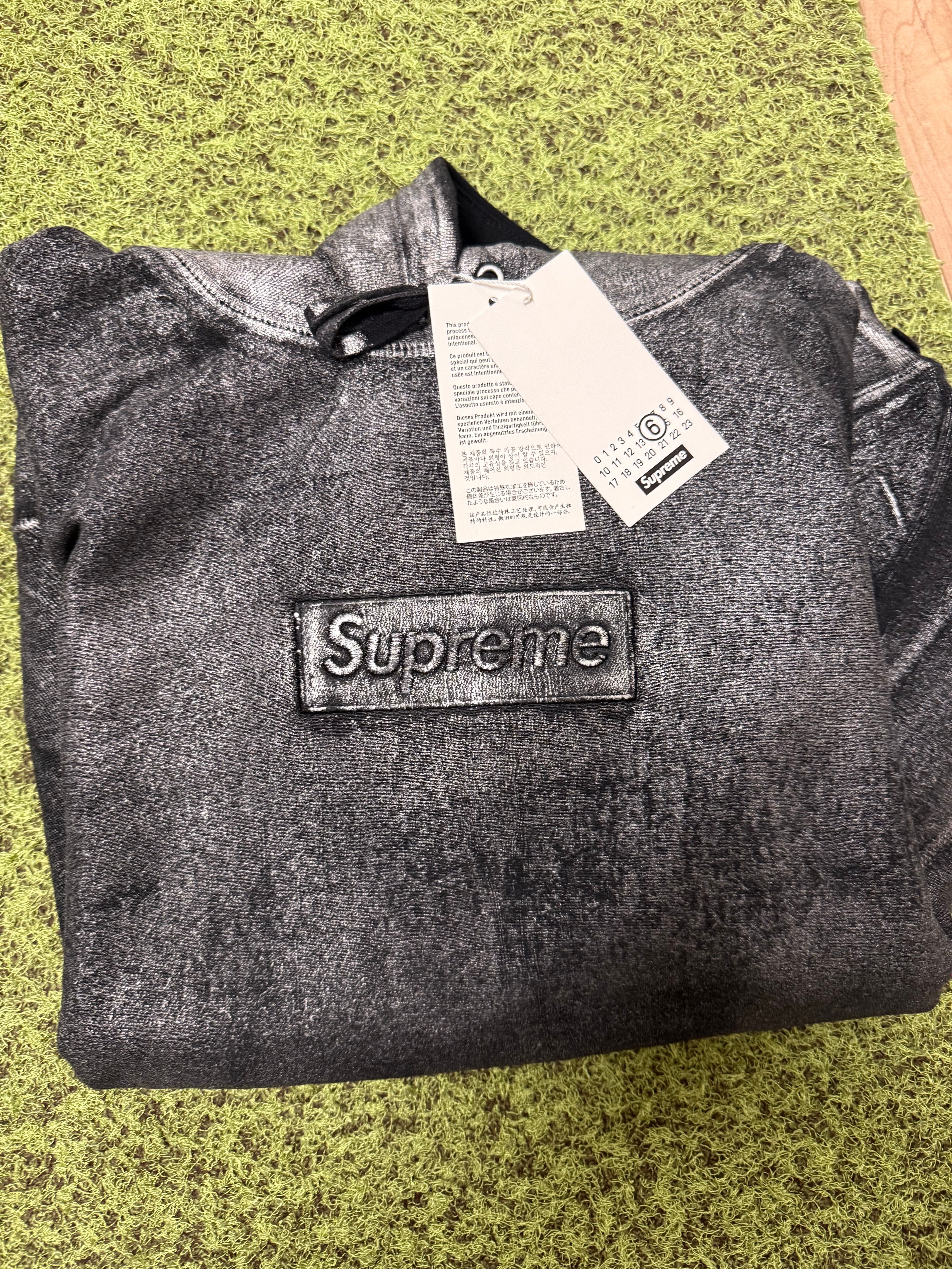 Supreme x MM6 Maison Margiela Foil Box Logo Hooded Sweatshirt "Black"