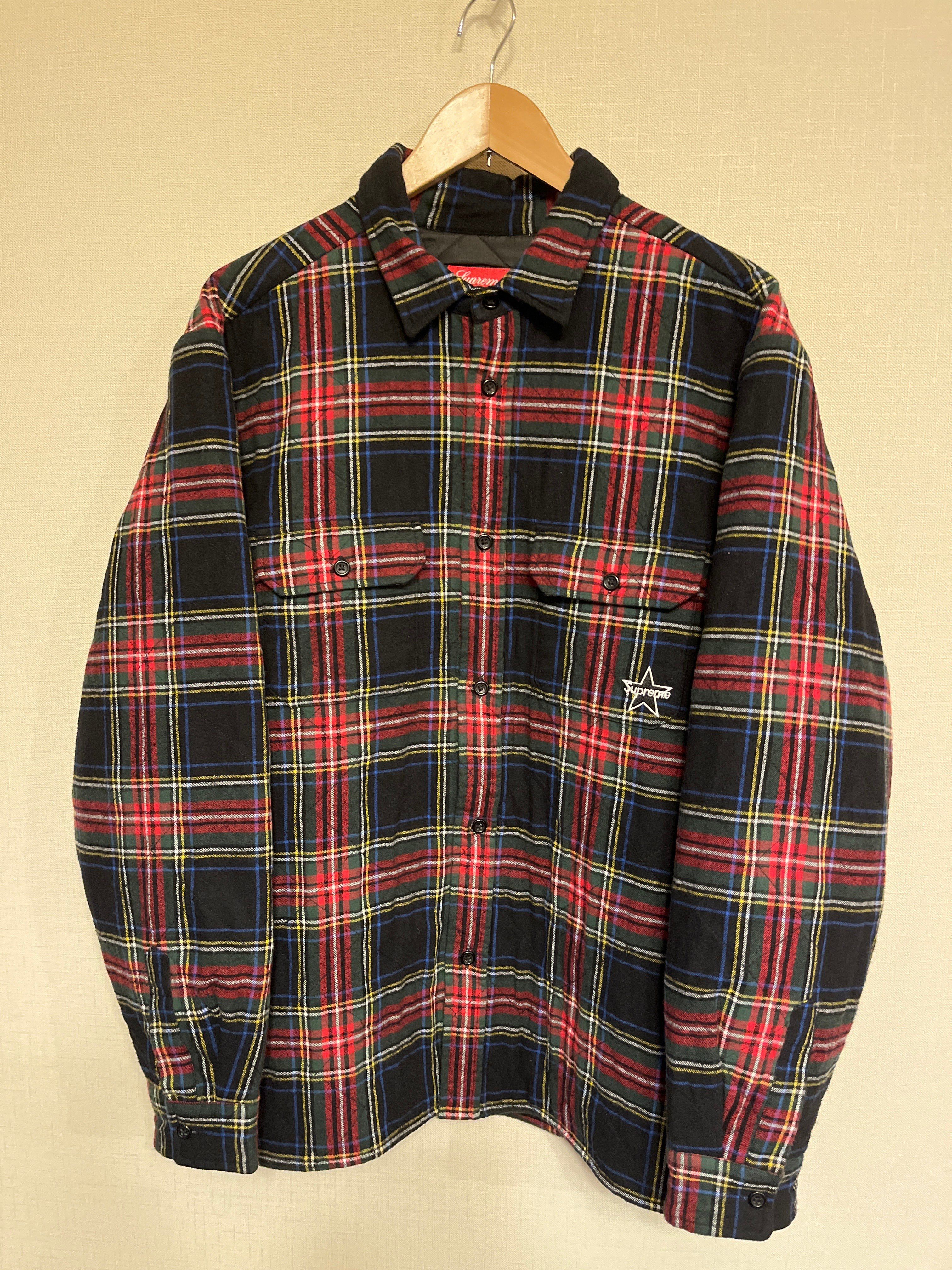 Supreme Quilted Plaid Flannel Shirt "Black"