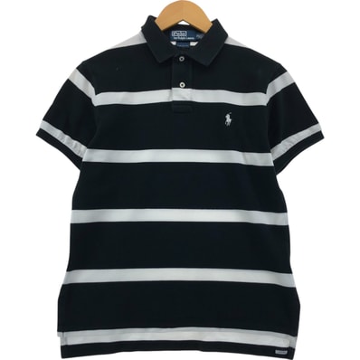 古着 ラルフローレン Ralph Lauren POLO by Ralph Lauren CUSTOM FIT 半袖 ボーダー ポロシャツ メンズM相当/eaa556308
