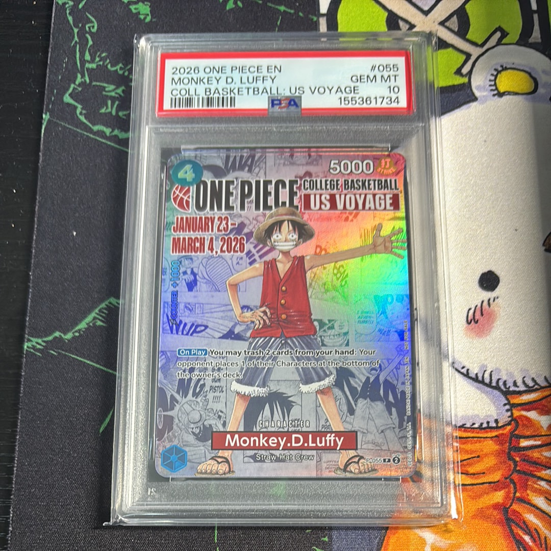 モンキー・D・ルフィ:P (開封済) [P-055]【英語版】(プロモーションカード「ワンピース カレッジ バスケットボール:USボヤージュ」)