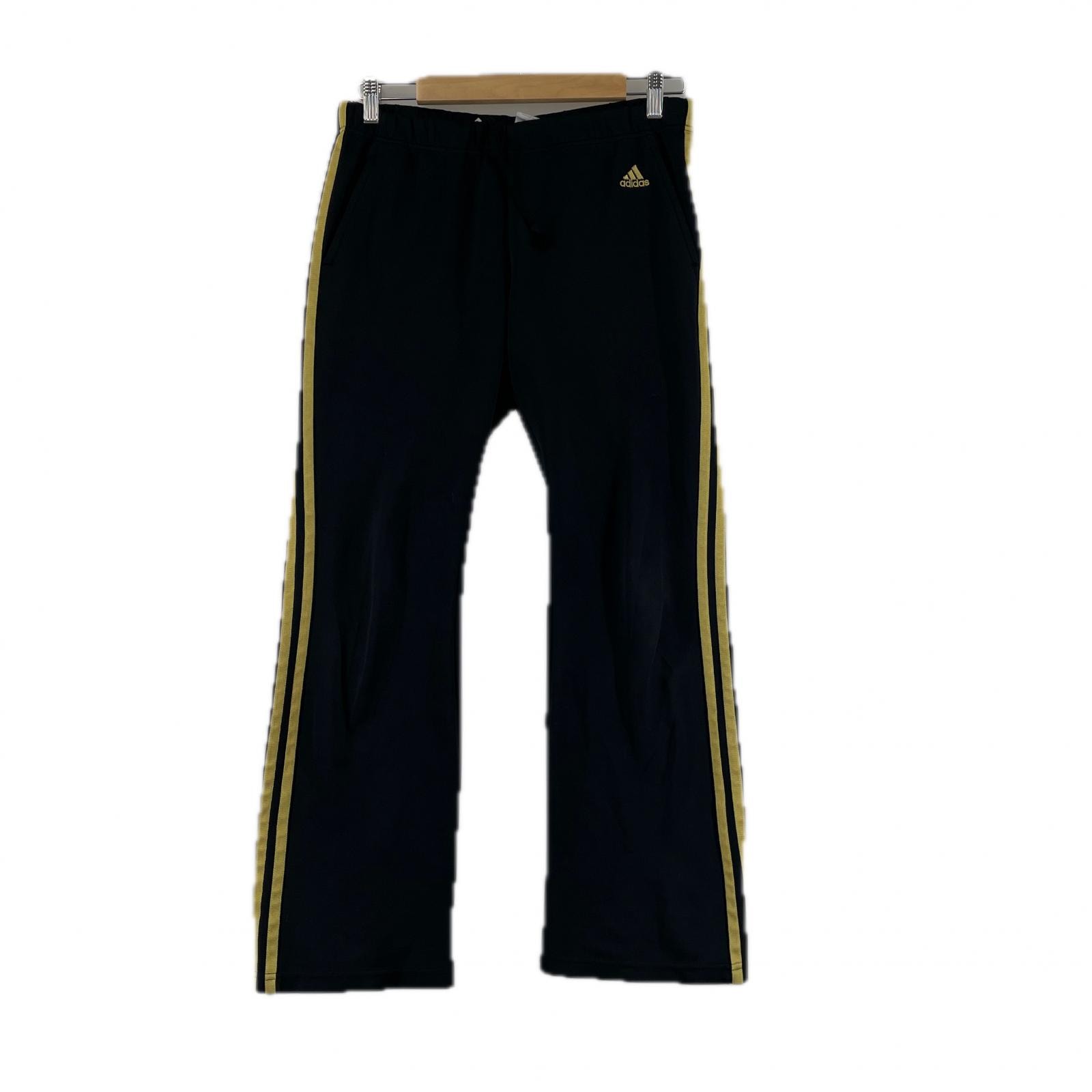 adidas アディダス ブランドロゴ オールシーズン トラックパンツ ポリエステル ブラック ユニセックス M ジャージパンツ【古着】【中古】
