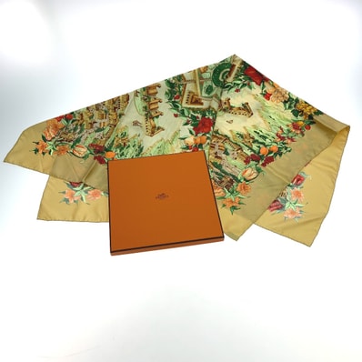 $$ HERMES エルメス シルク スカーフ カレ90 Au pays de Cocagne 『楽園にて』