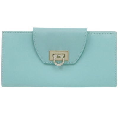 サルヴァトーレフェラガモ ガンチーニ レザー ライトブルー