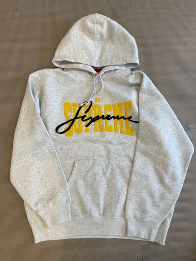Supreme Embroidered Chenille Hooded Sweatshirt "Ash Grey"