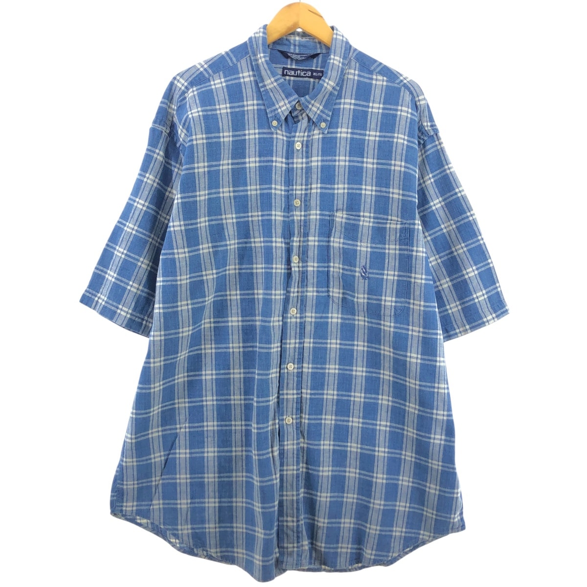 古着 90年代 ノーティカ NAUTICA 半袖 リネン×コットン ボタンダウンシャツ メンズXL相当 ヴィンテージ/eaa548634