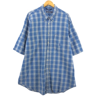 古着 90年代 ノーティカ NAUTICA 半袖 リネン×コットン ボタンダウンシャツ メンズXL相当 ヴィンテージ/eaa548634