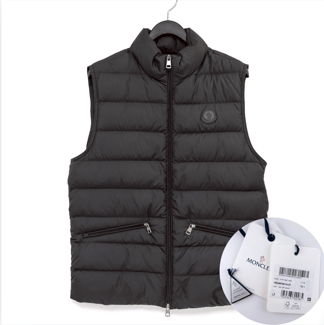 【極品】モンクレール トレオンパン MONCLER 黒 ダウン ベスト サイズ1