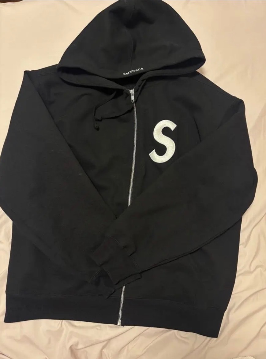 Supreme S Logo Zip Up Hooded Sweatshirt (25FW) "Black"