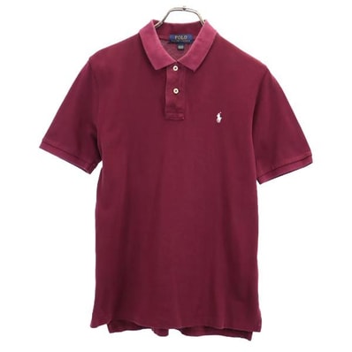 POLO RALPH LAUREN ポロラルフローレン 半袖 ポロシャツ L(14-16) えんじ 鹿の子