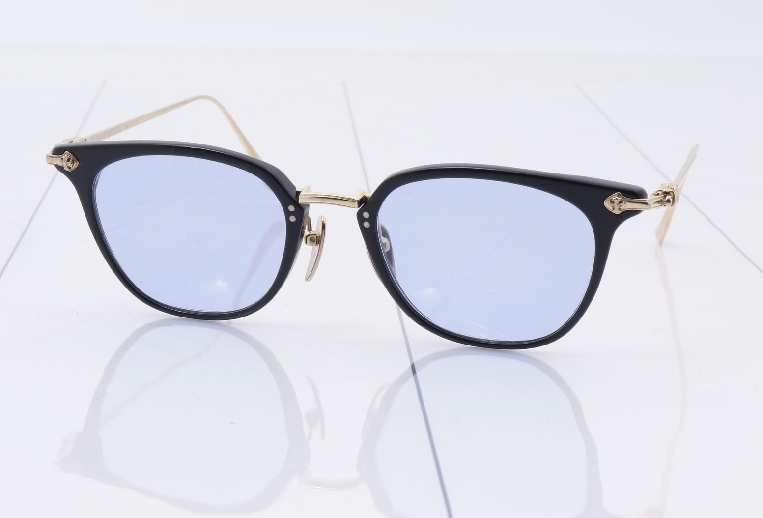 Chrome Hearts Side Cross Temple Wellington Sunglasses "Black/Gold"