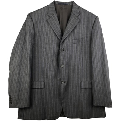 古着 バーバリー Burberry's BURBERRY LONDON ストライプ柄 ウールテーラードジャケット USA製 メンズXL相当/evb032215