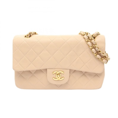 シャネル CHANEL マトラッセ Wフラップ ショルダーバッグ バッグ ラムスキン(羊革) レディース ベージュ系 【中古】