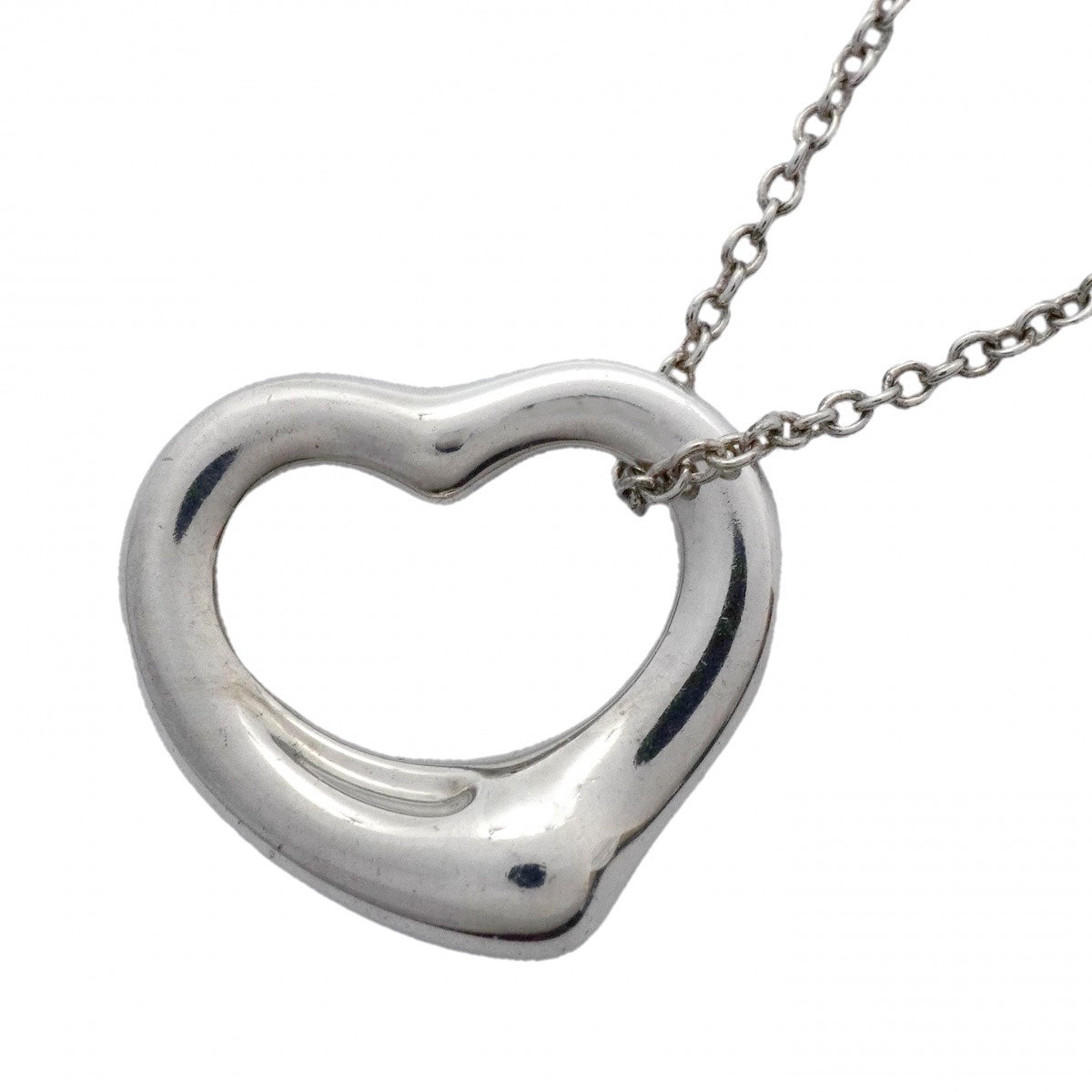 【6jcb0914-k】ティファニー ネックレス オープンハート シルバー925【中古】レディース