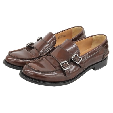 チャーチ レザー BACKFORD ダブルモンクストラップ ローファー シューズ レディース ブラウン 38 1/2 38 1/2