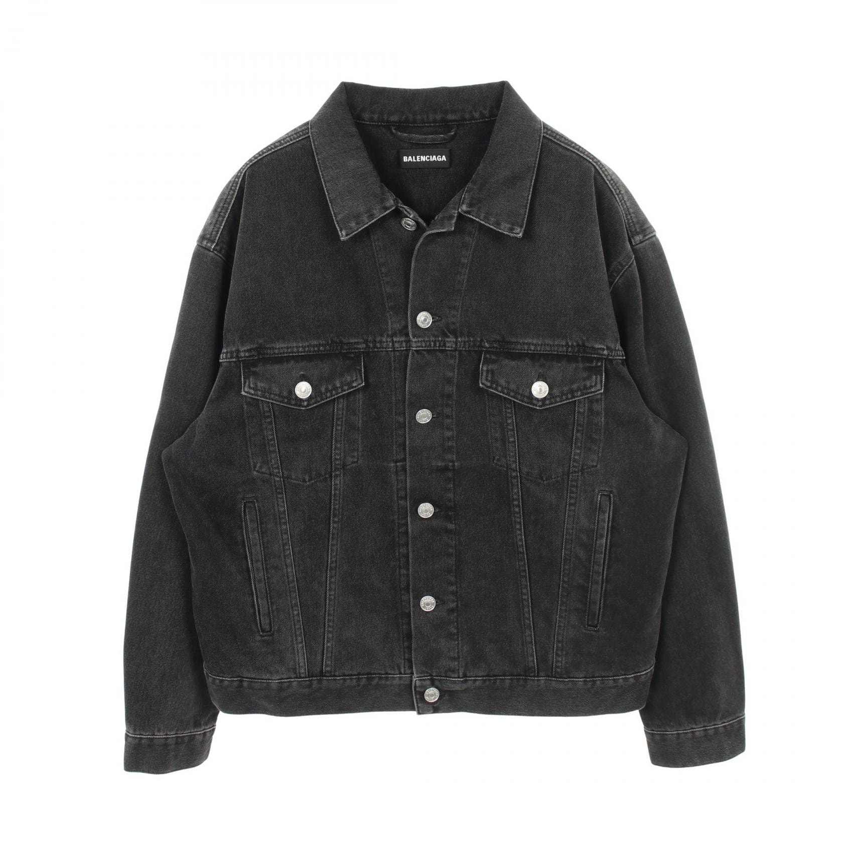 バレンシアガ BALENCIAGA バックロゴ刺繍 デニムジャケット 衣料品 アウター コットン メンズ 【中古】
