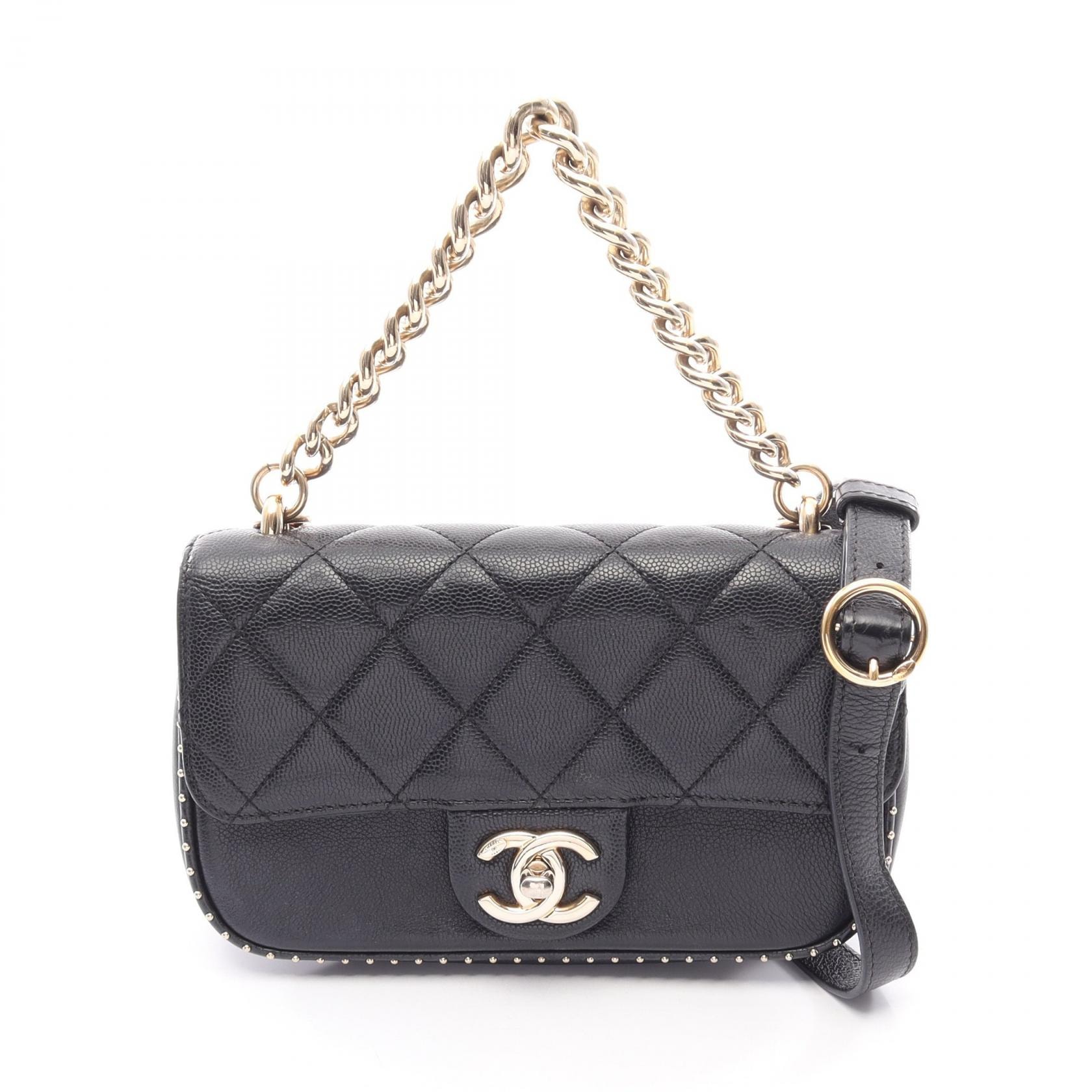シャネル CHANEL マトラッセ ミニ 2WAY ショルダーバッグ バッグ キャビアスキン(グレインドカーフ) レディース ブラック系 【中古】