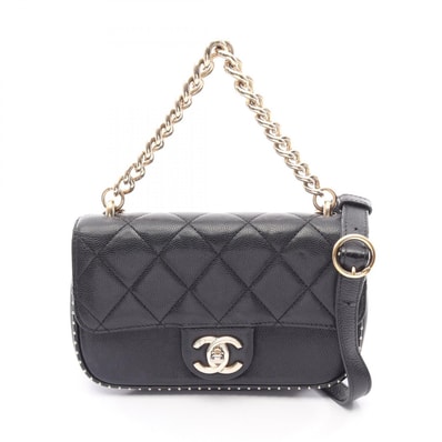 シャネル CHANEL マトラッセ ミニ 2WAY ショルダーバッグ バッグ キャビアスキン(グレインドカーフ) レディース ブラック系 【中古】