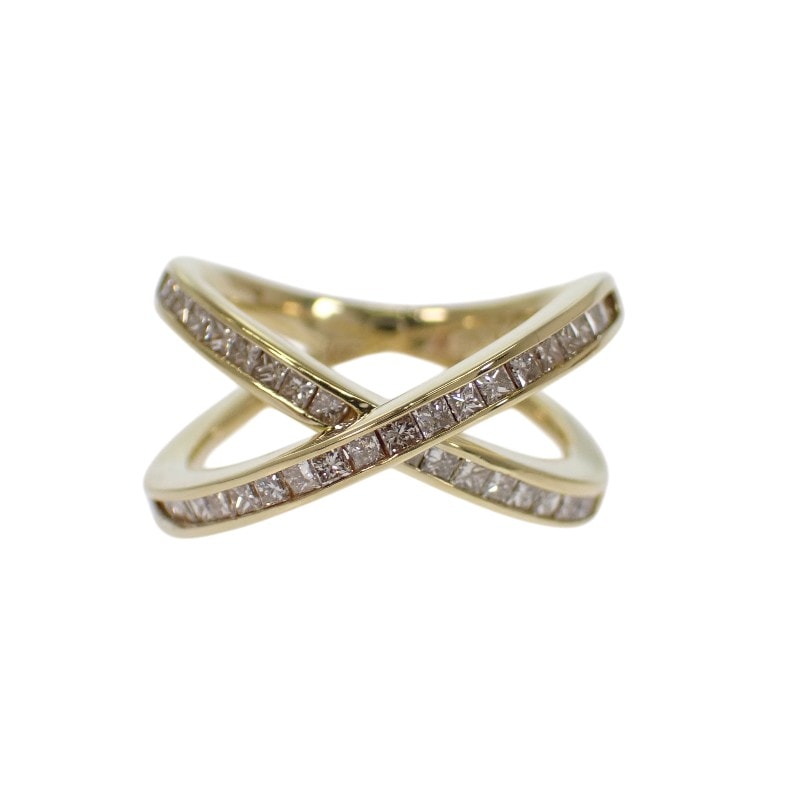 デザインジュエリー 11.5号 リング K18イエローゴールド ダイヤモンド レディース【中古】【Aランク】