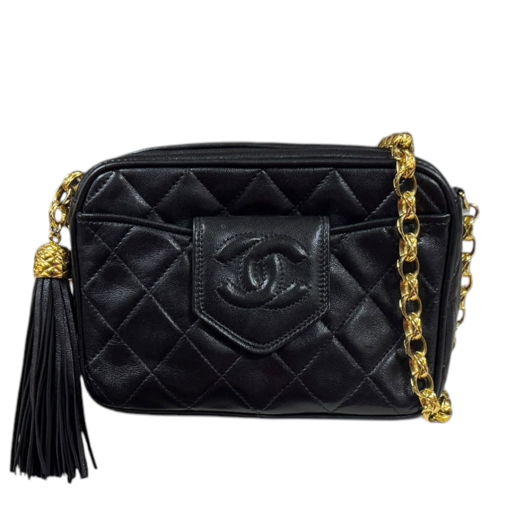 シャネル マトラッセ ショルダーバッグ ラムスキン ブラック レディース CHANEL  中古