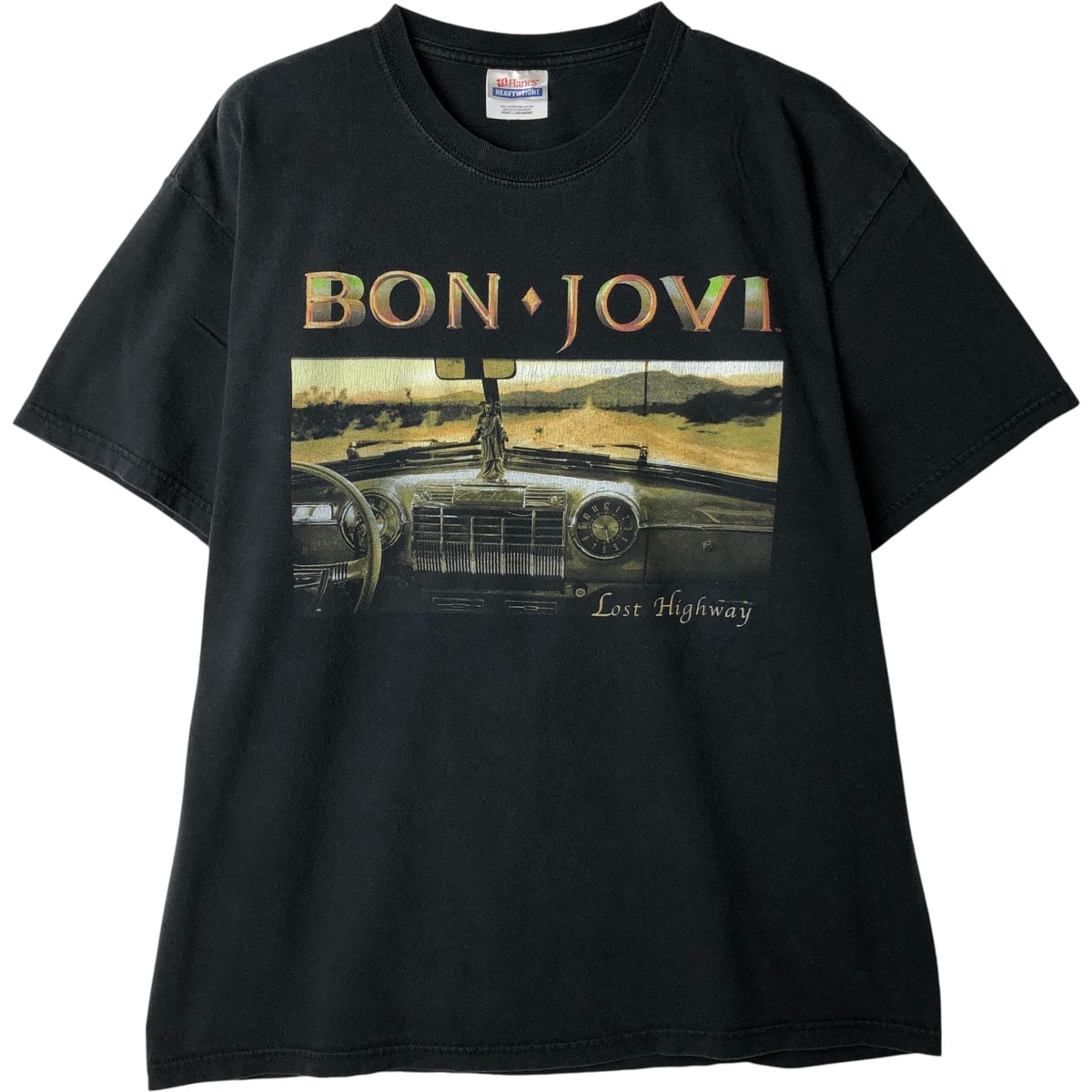 古着 ヘインズ Hanes HEAVYWEIGHT BON JOVI ボンジョヴィ バンドTシャツ バンT メンズL相当/eaa612287