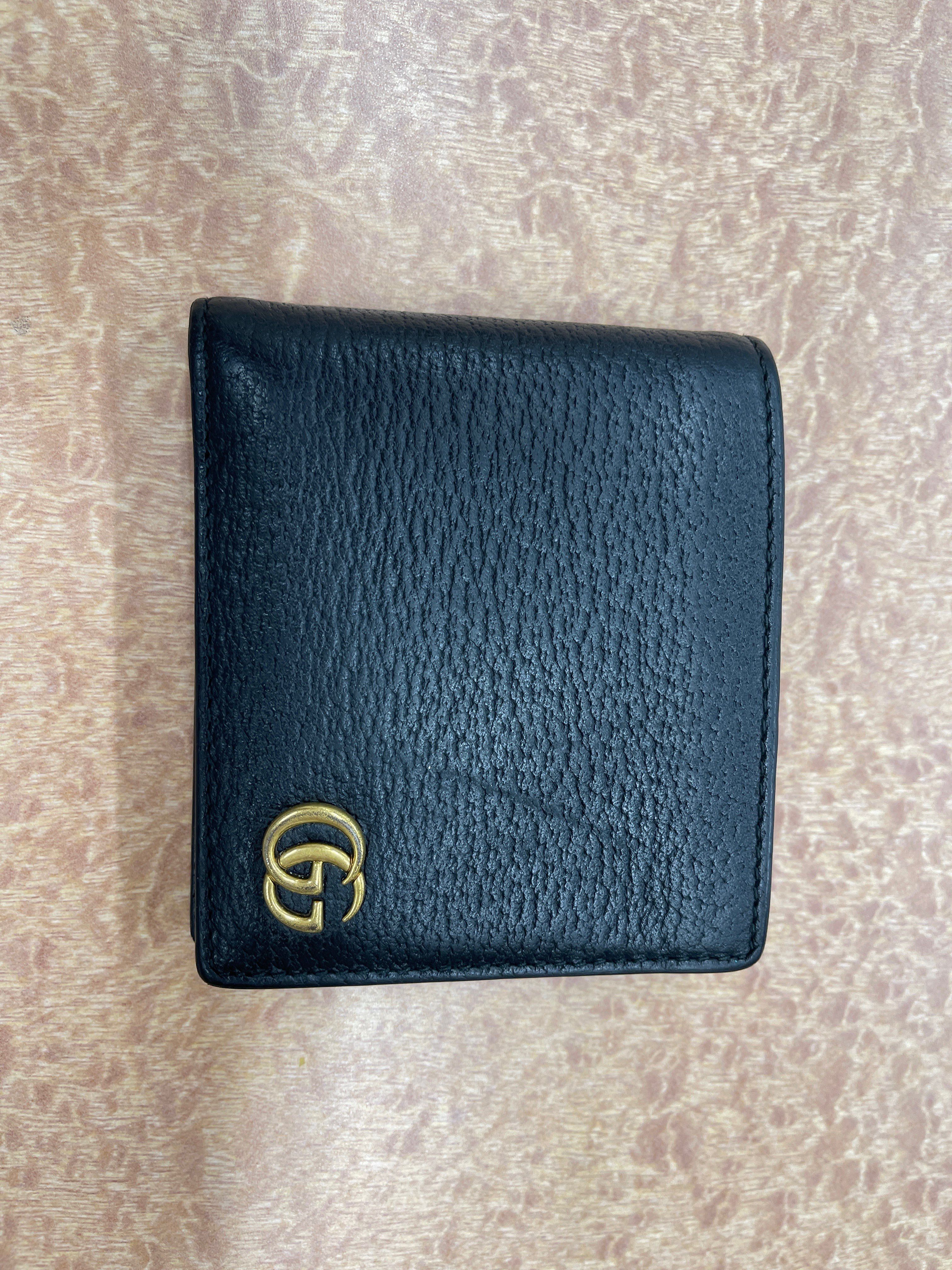 GUCCI GG Marmont Leather Coin Wallet "Black"