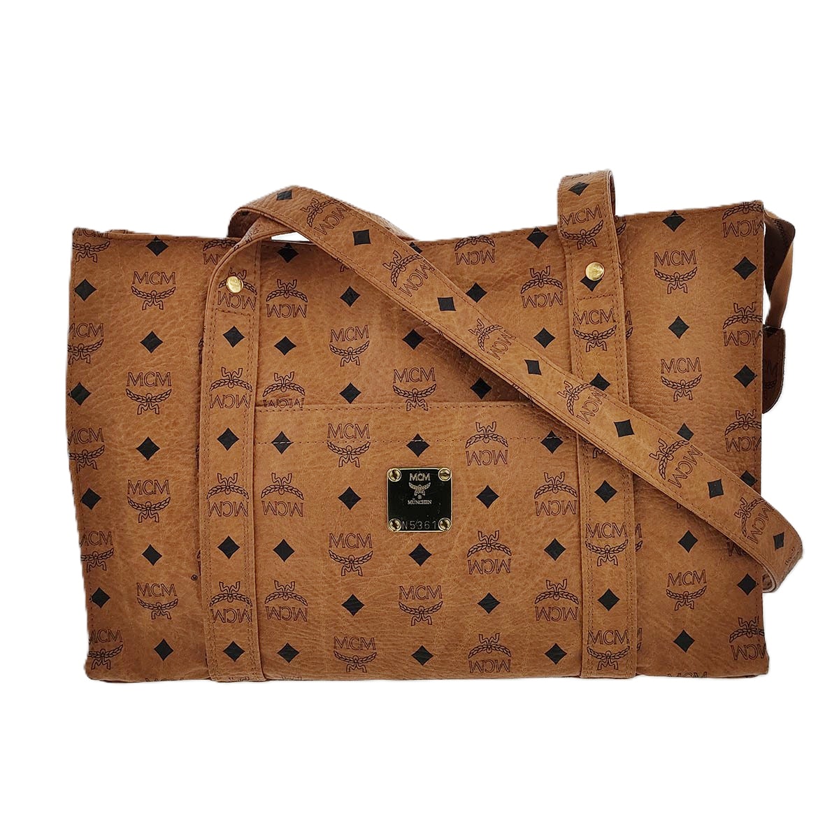 MCM エム・シー・エム トートバッグ トートバッグ レザー ブラウン  レディース【中古】