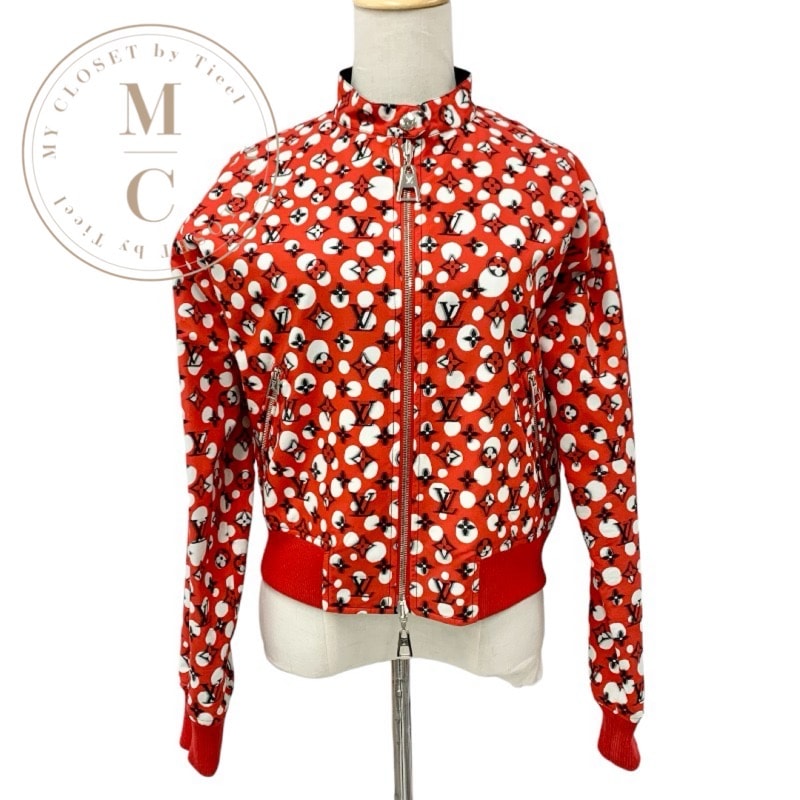 ルイヴィトン LOUIS VUITTON アウター コットン レッド ブラック ドット リバーシブル 草間彌生 23SS