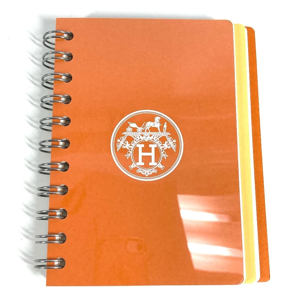 エルメス HERMES レフィル リフィル ロゴ メモ帳 ノート ステーショナリー ノートブック 紙 オレンジ 美品