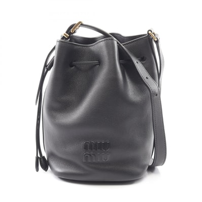 ミュウ ミュウ Miu Miu バケットバッグ ショルダーバッグ バッグ レザー レディース ブラック系 5BE090 【中古】