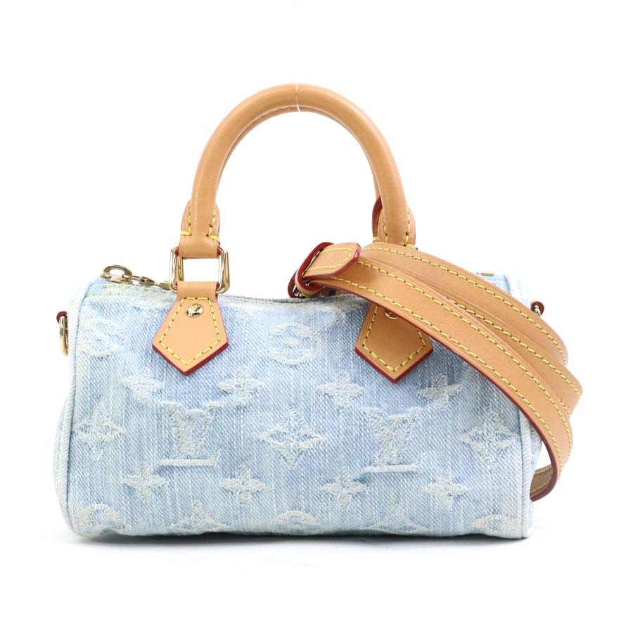ルイ ヴィトン LOUIS VUITTON ハンドバッグ ショルダーバッグ モノグラムデニム ナノ スピーディ モノグラムデニム スカイブルー レディース M11212【中古】 e61565a