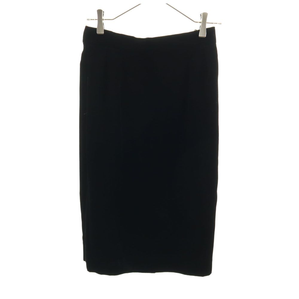 Christian Dior クリスチャンディオール 90s オールド ミモレ丈 ベロア タイトスカート LL ブラック