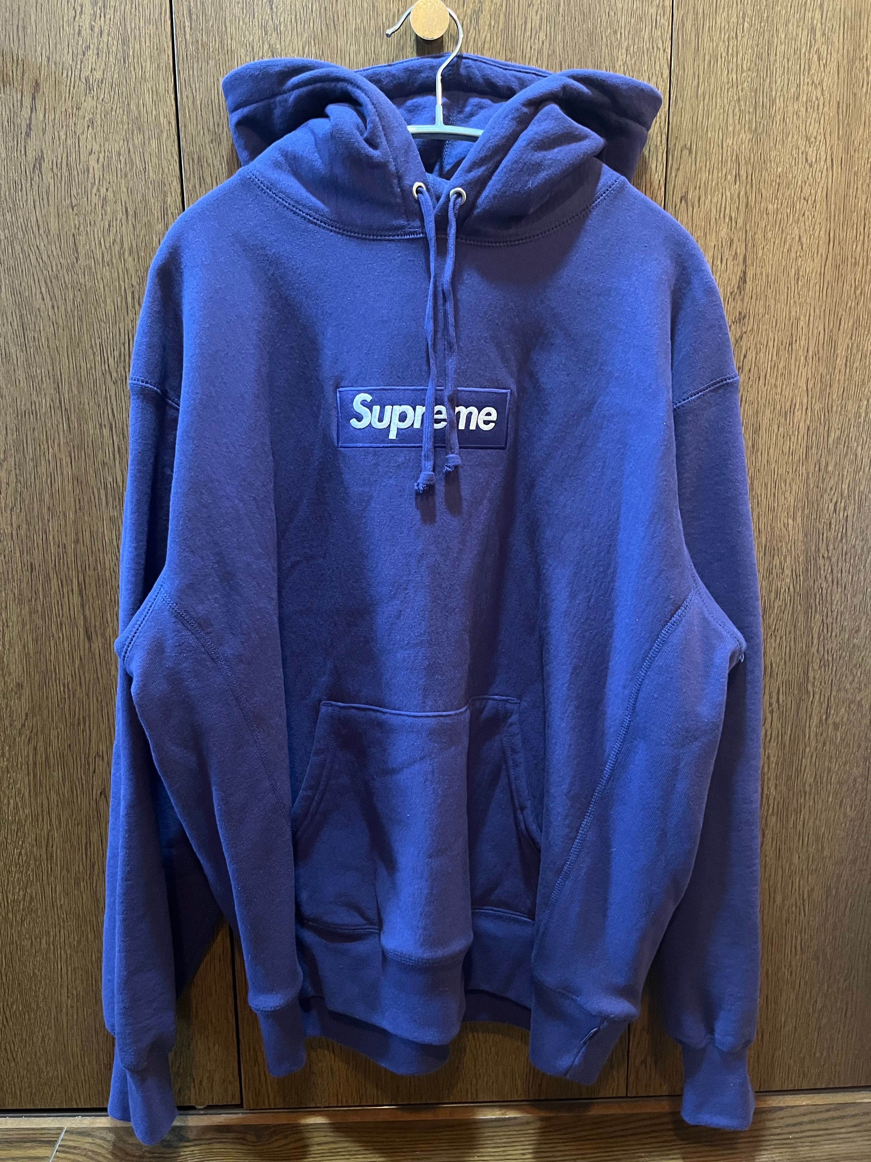 Supreme Box Logo Hooded Sweatshirt "Washed Navy" (21FW)