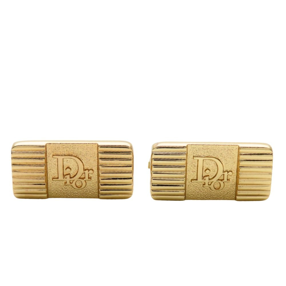 【中古】 クリスチャンディオール カフス ロゴ メタル ゴールド メッキ スーツ アクセサリー メンズ 男性 Christian Dior