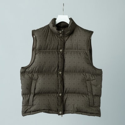 Chrome Hearts Stiff CH Plus All Over Pattern Crossball Button Nylon Down Vest "Khaki"