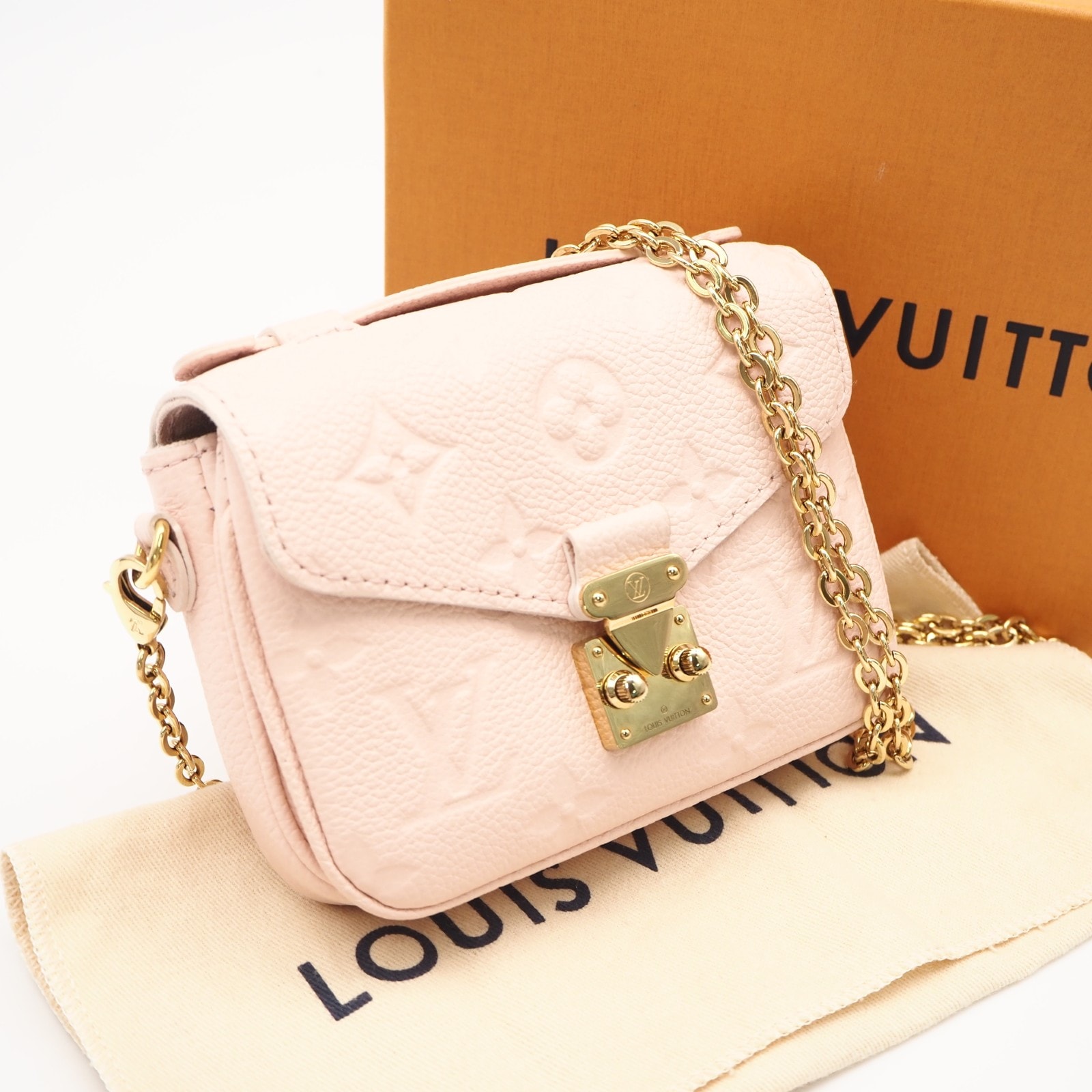 美品 LOUIS VUITTON ルイ・ヴィトン モノグラム アンプラント マイクロメティス M81390 ショルダーバッグ ピンク レザー レディース