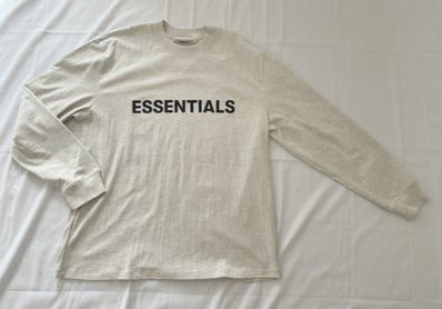 FEAR OF GOD ESSENTIALS 3D Silicon Applique Boxy Long Sleeve T-Shirt "Oatmeal"