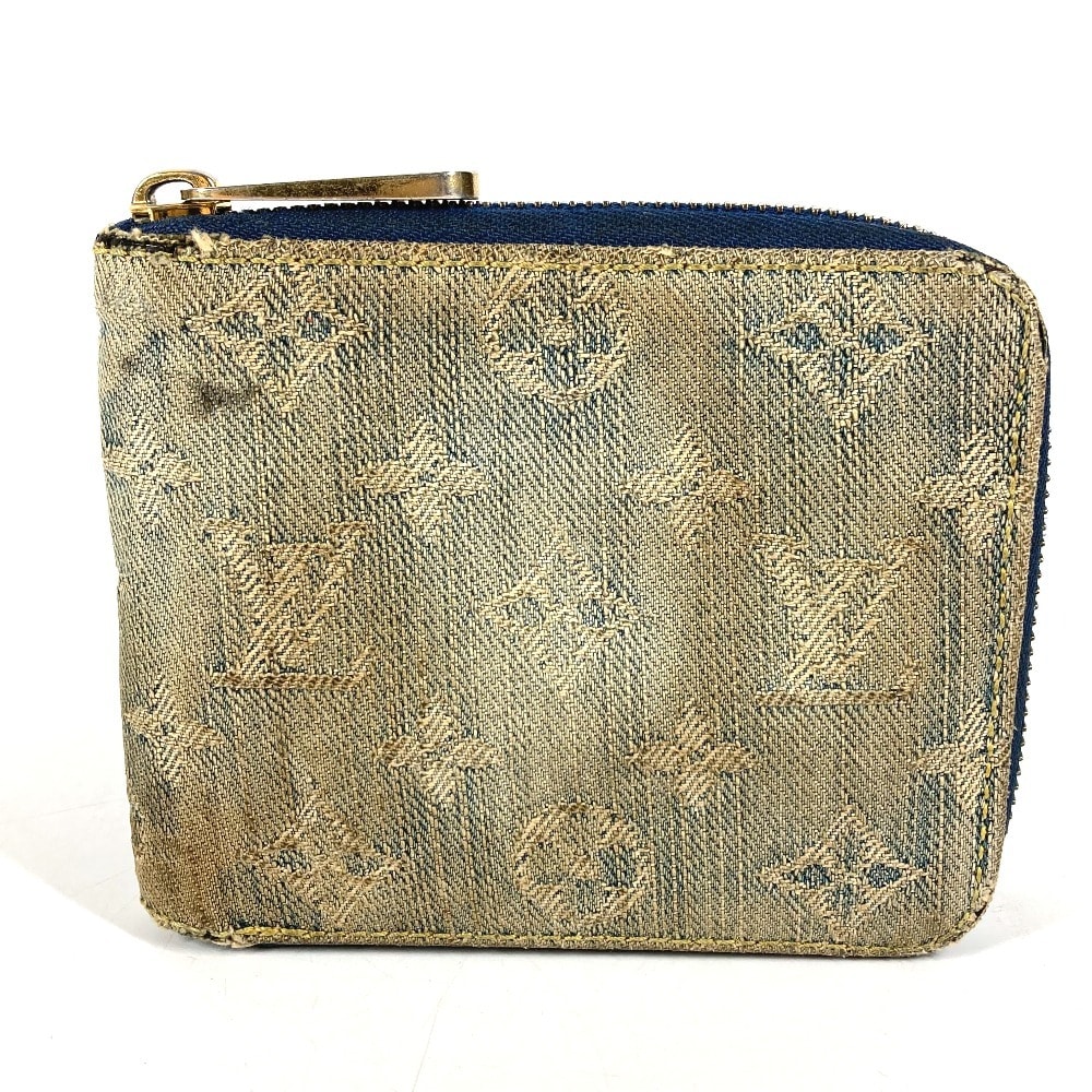 ルイヴィトン LOUIS VUITTON ミニジッピーウォレット M95342 モノグラムデニム コンパクトウォレット ラウンドファスナー 2つ折り財布 モノグラムデニムキャンバス ブルー
