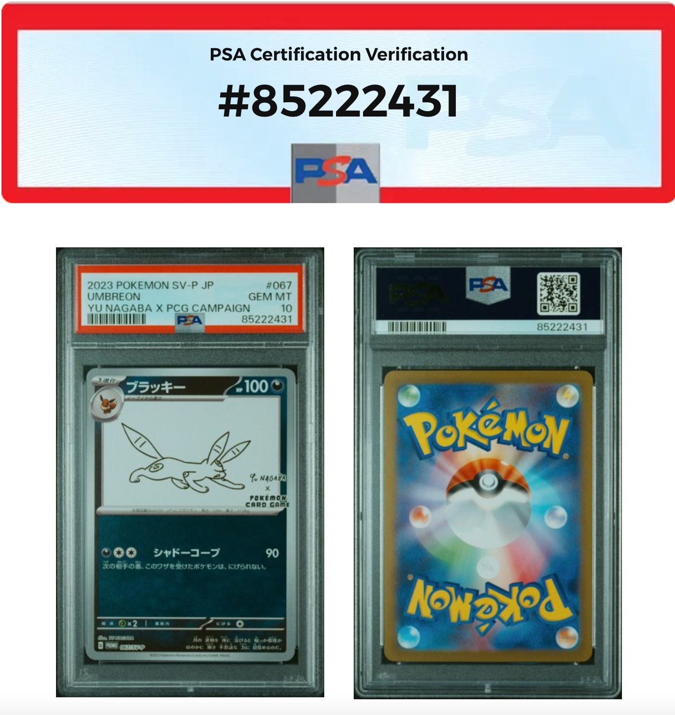 ブラッキー: プロモ (ナガバブラッキー) [SV-P 067](「YU NAGABA×ポケモンカードゲーム」プロモーションカード「SV-P」)