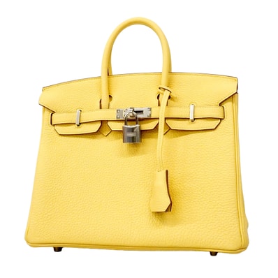 ★SALE【6hd3084-g】エルメス ハンドバッグ バーキン25 トゴ ジョーヌプッサン シルバー金具 G刻印【中古】レディース
