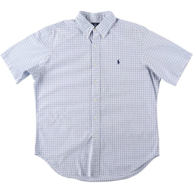 古着 ラルフローレン Ralph Lauren CLASSIC FIT クラシックフィット 半袖 ボタンダウン チェックシャツ メンズL相当/eaa644863