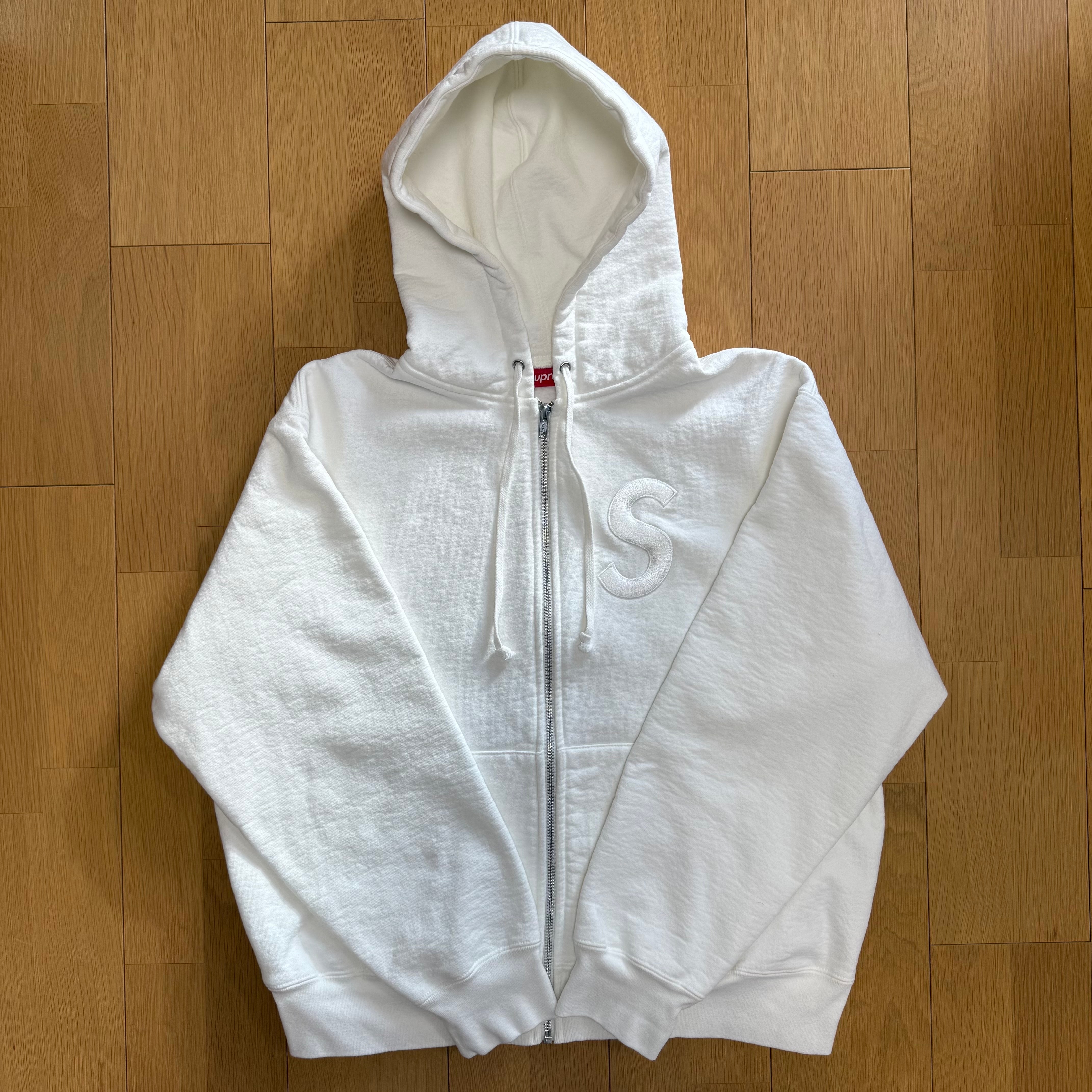 シュプリーム Sロゴ ジップアップ フーデッド スウェットシャツ (25FW) "ホワイト"