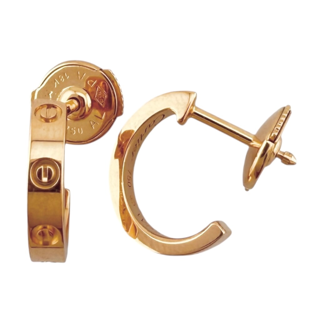 カルティエ ミニラブ ピアス 18金 K18ピンクゴールド レディース CARTIER 中古