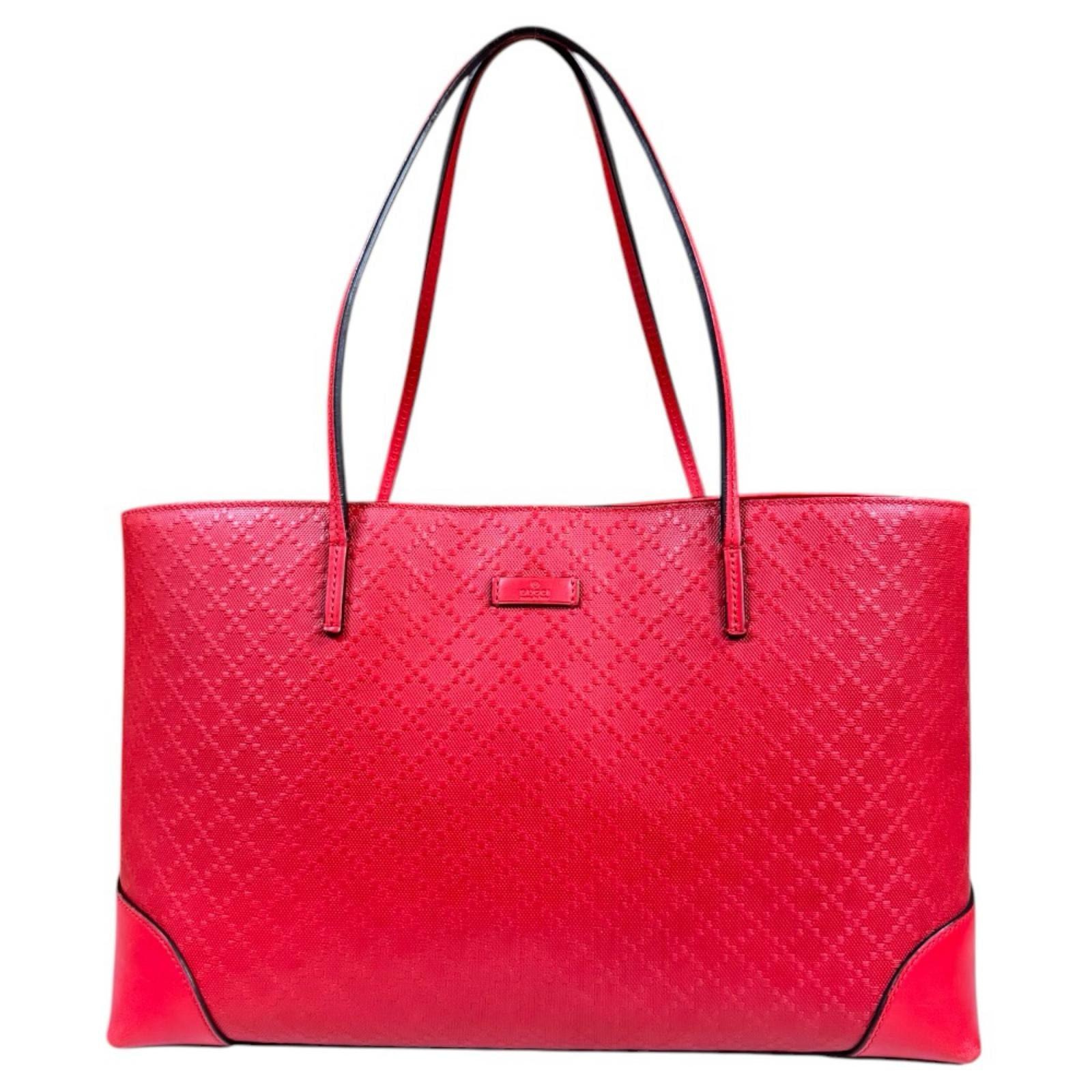 グッチ ディアマンテ トートバッグ レザー 353397 レッド レディース GUCCI 中古