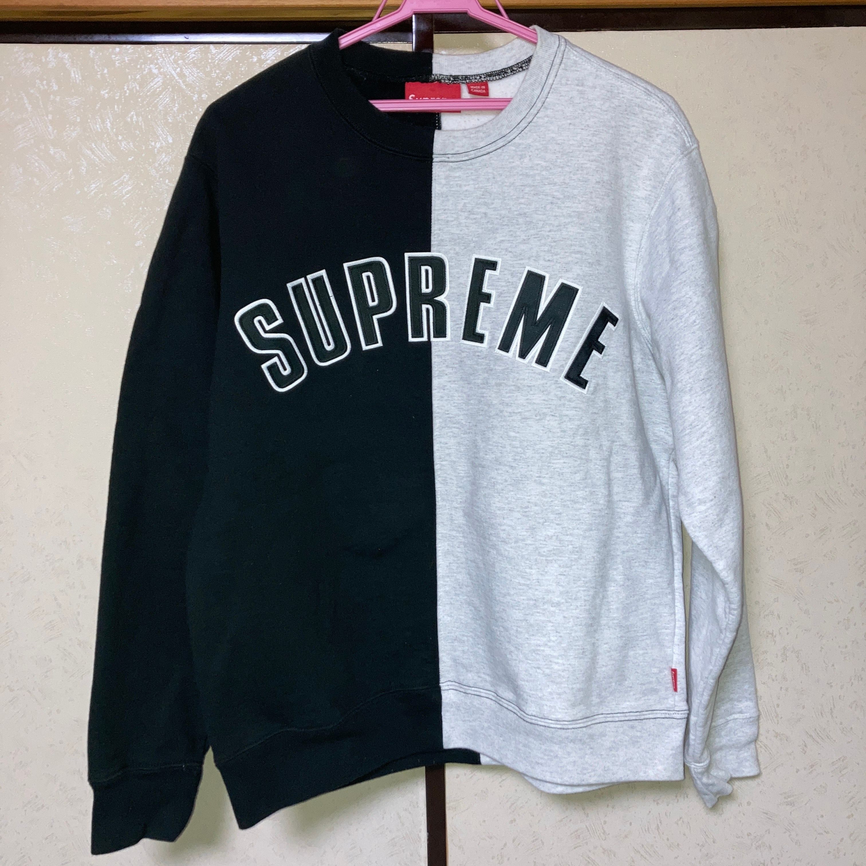 Supreme Split Crewneck Sweatshirt "Black"