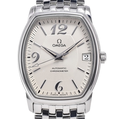 オメガ OMEGA 4503.31.00 デビル プレステージ トノー シルバー 自動巻き メンズ 美品 保証書付き 腕時計 N#148705
