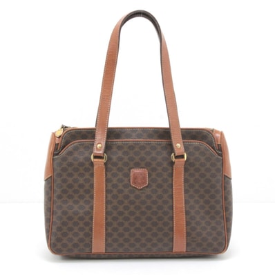CELINE セリーヌ マカダム柄 トートバッグ ブラウン