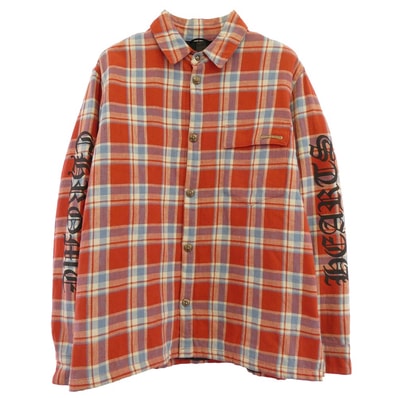 Chrome Hearts Y Not Work Dog Flannel Check Shirt Jacket "Red"