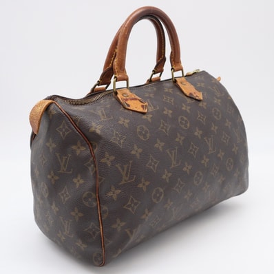 LOUIS VUITTON ルイ・ヴィトン モノグラム スピーディ30 M41526 ハンドバッグ ブラウン ベージュ コーティングキャンバス レザー レディース