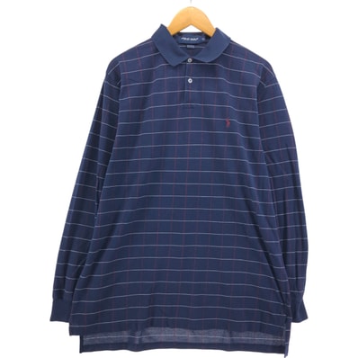 古着 ラルフローレン Ralph Lauren POLO GOLF ポロゴルフ 長袖 チェック ポロシャツ メンズXL相当/eaa551303