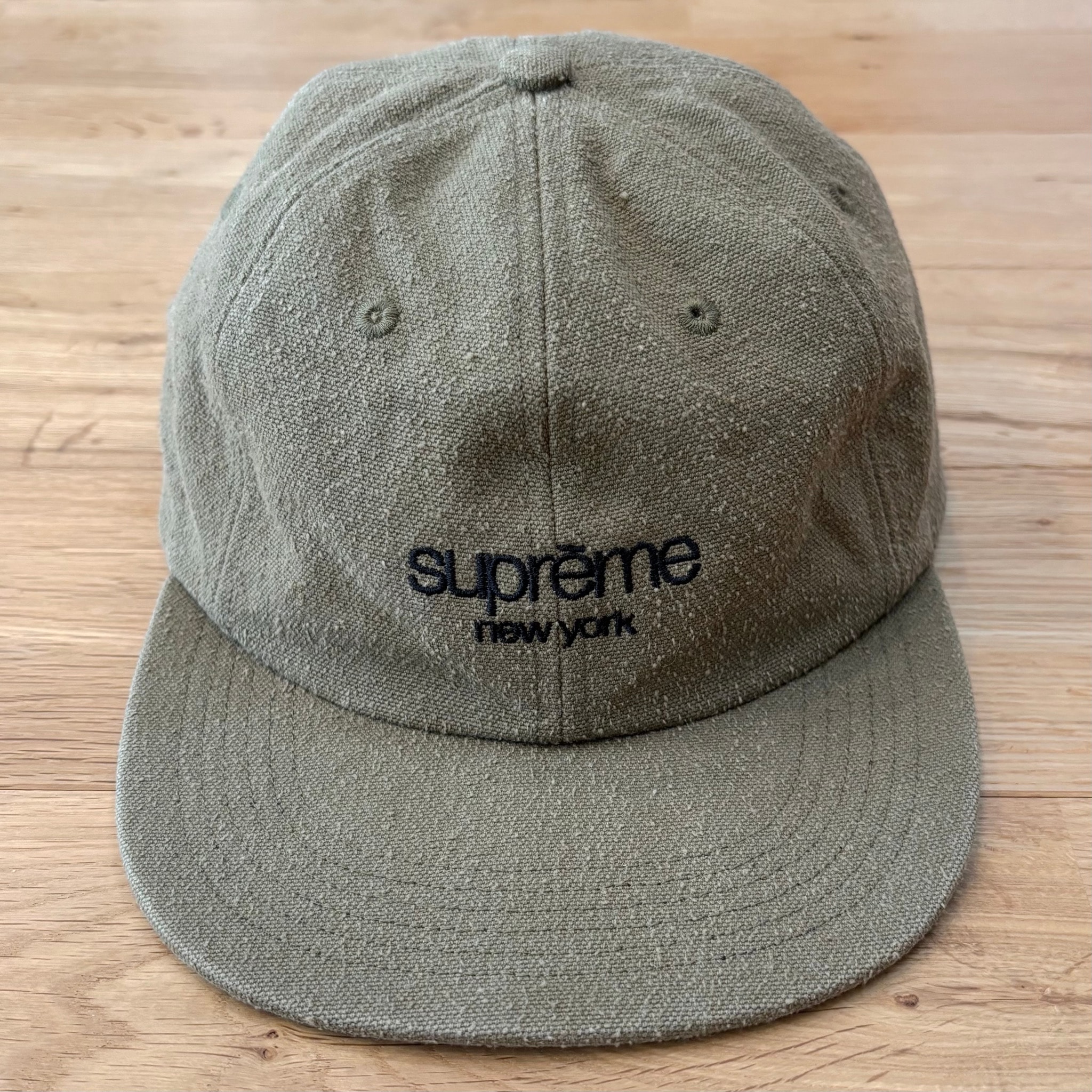 Supreme Napped Canvas Classic 6-Panel キャンバス クラシック ロゴ シュプリーム オリーブ